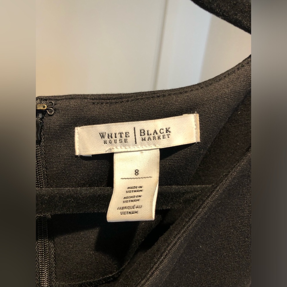 White House Black Market Fit and Flare Black and White Dress Size 8 - Picture 4 of 10
